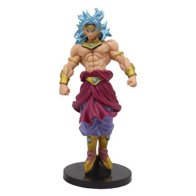 China Cartoon Toy Anime Dragon Z Ball 19cm Broly Hair Broly Action Figure Blue PVC Resin Model Anime Action Numbers for sale