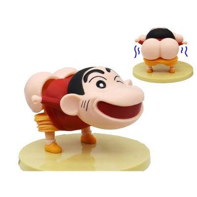 China Shin-chan PVC Anime Cartoon Resin Model Toy Anime Action Numbers 6.5cm Flip Hip Anime Pencil Shin chan for sale