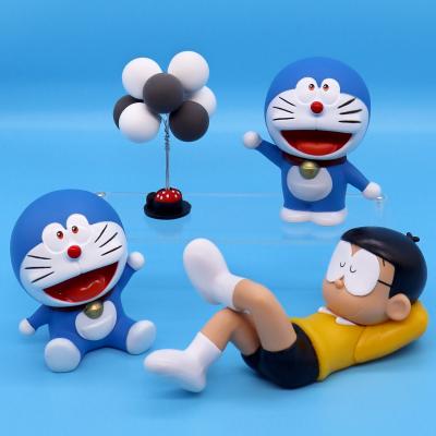 China Nobita sleeping environment friendly wholesale cheap car ornaments accessories blue doll car fat cat interior decoration for sale