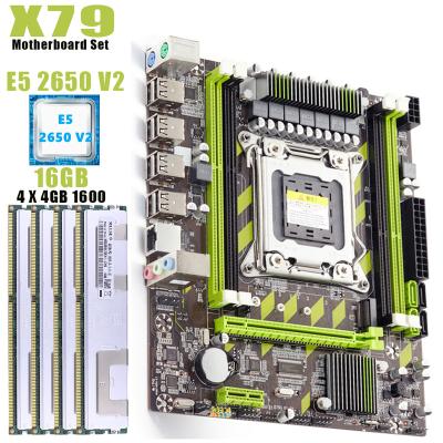 China Desktop Motherboard Ready Running Lga x79 2011 X79 With Xeon E5 2650 1600Mhz NVME CPU V2 16GB 4X 4GB DDR3 Max CCE Reg For Game Server for sale