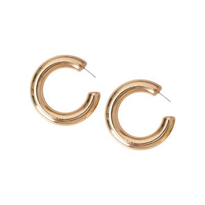 China FASHIONABLE Women Men Stainless Steel Hoop Earrings 18K Gold Round Chunky Letter C Thick Minimalist Hoop Earrings for sale