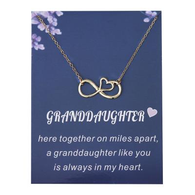 China High Quality Necklace Fashion Jewelry Korean 8 Infinity Grandmother Wife Daughter Mother's Love Pendant Necklace for sale