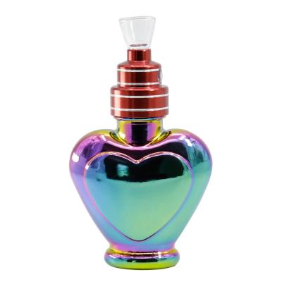 China Factory Price Heart Shape Wholesale Creative Glass Herb Smoking Water Pipe for sale