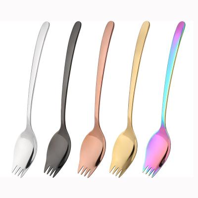 China Beautiful New Design Stainless Steel Coffee And Tea Cup Shaping Ice Stirring Spoon And Fork With Shape Teeth for sale