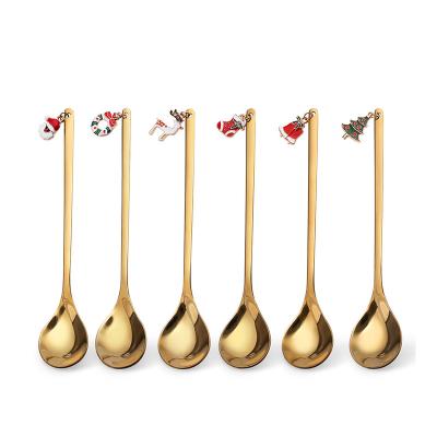 China Beautiful New Design Stainless Steel Coffee And Tea Cup Shaping Ice Stirring Spoon With Different Pendants for sale