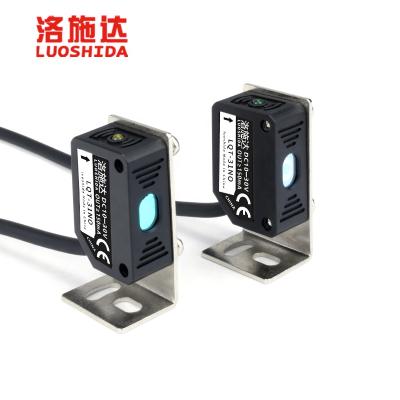 China Optical Red Visible Light Sensor LUOSHIDA Square Through Beam Laser Distance Sensor for sale