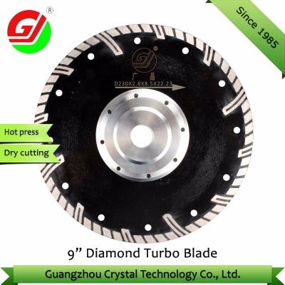 China For Cutting High Quality 9inch 230mm Diamond Blade Turbo Stone Rim With Flange for sale