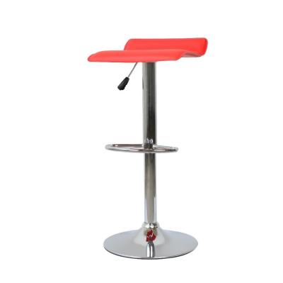 China Eco - Friendly Modern Luxury Custom Restaurant Dining Chair Adjustable Rotating High Red Bar Stools for sale