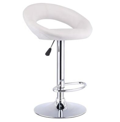 China Eco-Friendly Modern Commercial Padded Seat Silla De Barra Swivel Bar Stool Low Back White for sale