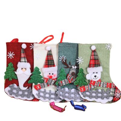 China High Quality 2021 Merry Christmas Decoration Sublimation Christmas Decoration Gift Socks Custom Logo Printing Socks Sublimation Linen Christmas Gift for sale