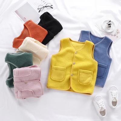 China Autumn Winter Newborn Infant Organic Cotton Soft Warm Washable Solid Color Baby Casual Sleeveless Vest for sale