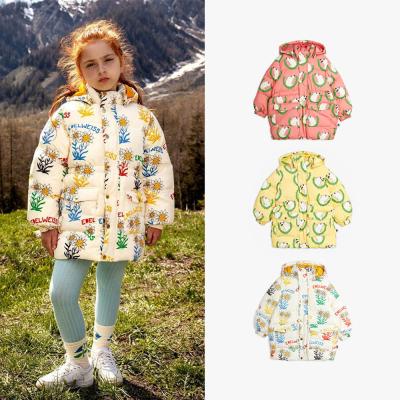 China Kids Clothing Breathable Cotton Long Jacket&Outwear Kids Cotton-padded Jacket Girls Winter Clothes Warm Coat Fur Hooded Snowsuit for sale