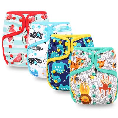 China Baby Printed Bamboo Cloth Diaper Pocket Washable Training Pants Cartoon Baby Diaper for sale