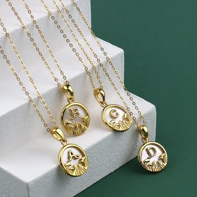 China FASHIONABLE Isunni Promises Series Gold Color Shell 26 Initial Letter Pendant Necklace for sale