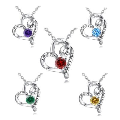 China FASHIONABLE colorful heart lucky stone delicacy jewelry Isunni pendant necklaces for valentines gift for sale