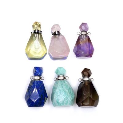 China Environmental Friendly Natural Stone Gems Women Jewelry Essential Oil Perfume Bottle Crystal Necklace for sale