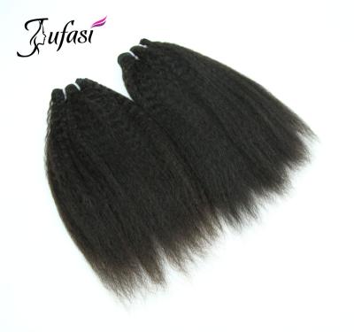 China Wholesale KinkyCurly Brazilian Afro Kinky Curly Straight Virgin Human Hair Extensions Straight Raw Hair for sale