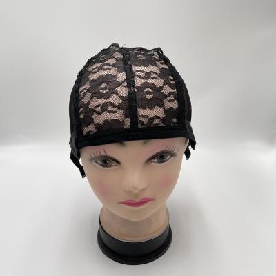 China Wig Caps For Making Wigs Black Elastic Mesh Wig Net Adjustable Breathable Nets Lace Wig Cap High Quality Stretchable Airy Wig Cap for sale