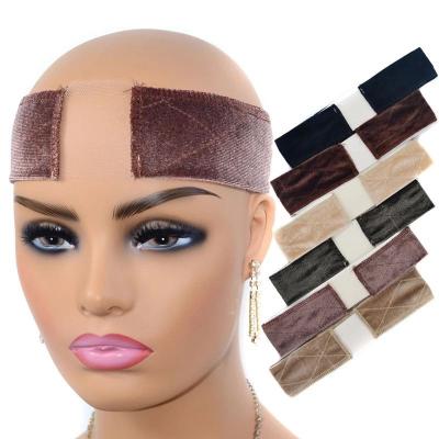 China European and American style adjustable soft velvet women lace up wig grips headband wig headband with lace for sale