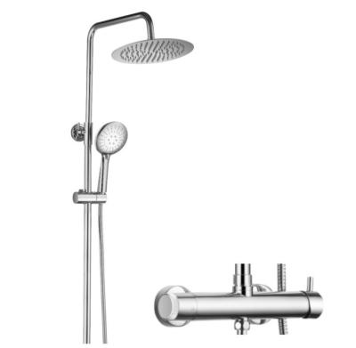 China With Slide Bar Chrome Finish Bathroom Shower Mixer Faucet High Quality Wall Mounted Bath Shower System Set for sale