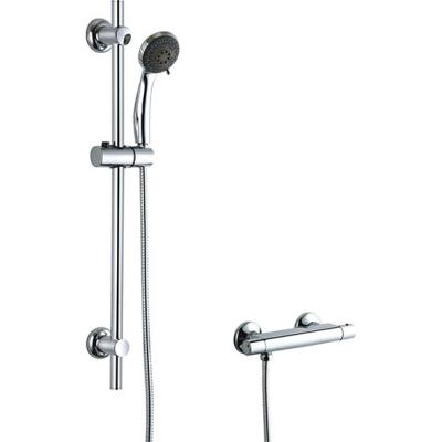 China Thermostatic Faucets Round Thermostatic Shower Mixer With Rain Shower Kit for sale