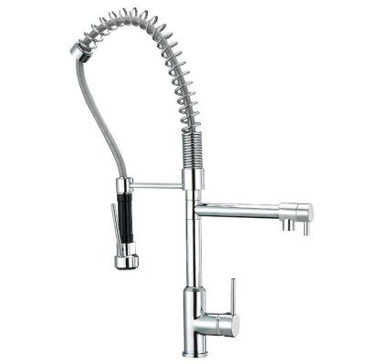 China Contemporary Luxury Brass Pull Out Spray Kitchen Faucet for sale