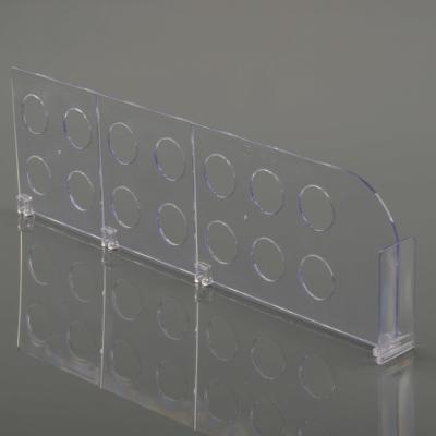 China New Type Reliable and Cheap Supermarket Clear Shelf Dividers Plastic Grocery Shelves for Storage for sale