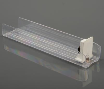 China Custom Automatic Slider Shelf Slider Clear Plastic Automatic Slider Slider for Shop Shelf for sale