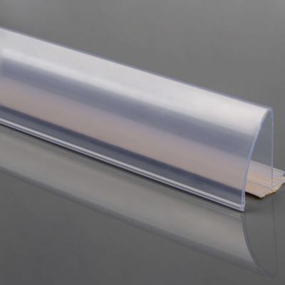 China Supermarkt Shelf Supermarket Wholesale Glass Shelves PVC Price Talker Adhesive Plastic Label Holder For Edge Shelf for sale