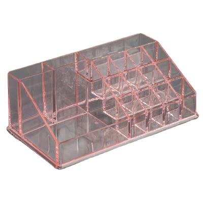 China Accept Acrylic Cosmetics PS Organizer Makeup Box Storage Box Lipstick Holder Container In Red Color for sale