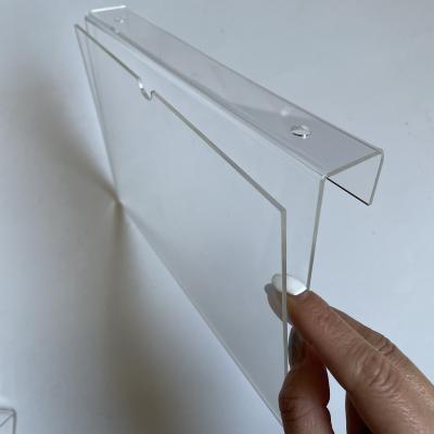 China Supermarkt Acrylic Shelf Display Stand A3/A4/A5 Custom Plastic Price Sign Holder for sale