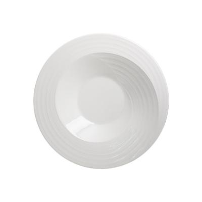 China Minimalist Bestseller Wholesale Gifts Viable White Ceramic Deep Round Shape Dinner Dishes for sale