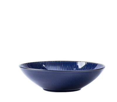 China Sustainable Specialist Manufacturers 9.5 Inch Wedding Dark Blue Ceramic Salad Dinner Bowls Cute for sale