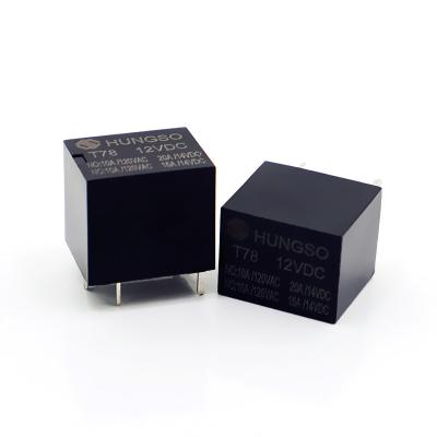 China HKML-S-C-12VDC HFKW HLS-T78-DC12V-C 20a Mini Relay 5 Pin Relay 12v T78 Sealed Electromagnetic PCB Miniature 1A 1B 1C Low Power Relay for sale