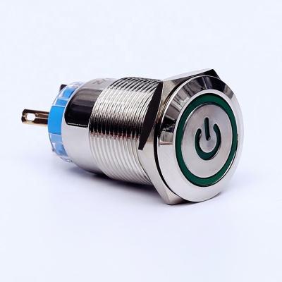 China Doorbell Bell Waterproof 19mm 5v 12v 220v Metal Momentary Reset Power On Motor Start Push Button Switch for sale