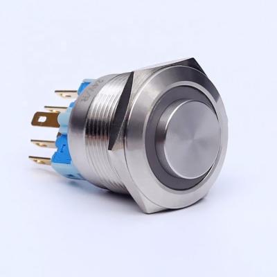 China Door Bell 22mm LED Low Voltage Waterproof Dpst Bipolar Push Button Door Bell 22mm Push Button Switch 220v 12v 5v for sale