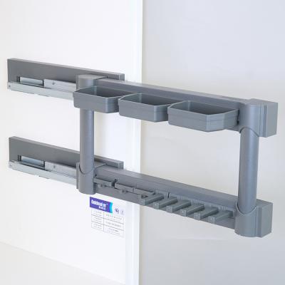 China Sustainable Wardrobe Side Mounted Pull Out Rack And Tie Hanger With Damping Slide for sale