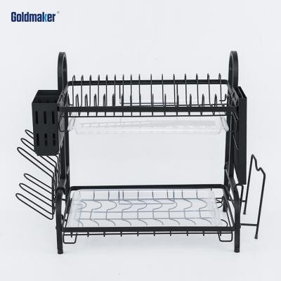 China Sustainable Table Ware Storage Rack Tableware 2 Tier Stainless Steel Kitchen Storage Baskets Rack Rack for sale