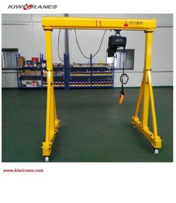 China Gantry Crane Industrial use mobile gantry crane 0.5 ton with electric chain hoist 500kg factory price for sale