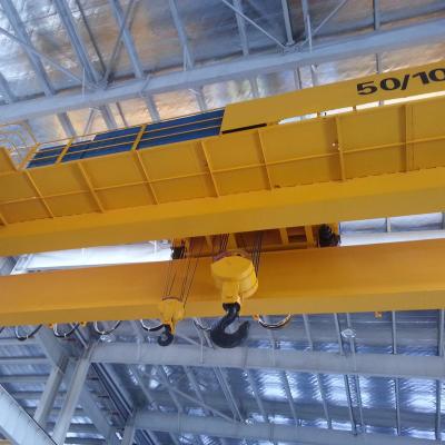 China Bridge Crane 20 Ton Double Girder Overhead Crane Twin Radio Remote Control Electric Crane With Hook for sale