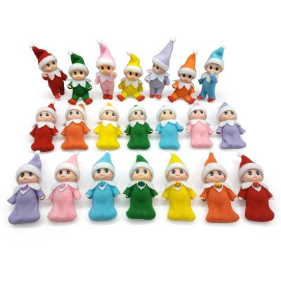 China Wholesale Elves Baby Dolls Twins Doll Mini Christmas Elves Colorful Elf Plastic And Plush Doll Room Accessories for sale