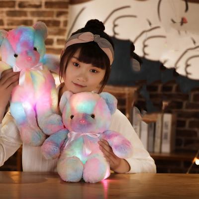 China Cute 30cm Teddy Bear Led Light Up Valentine's Day Gifts Christmas Plush Toys Wholesale With Light for sale