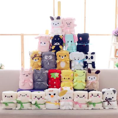 China Various Soft Animal Cartoon 80*100cm Coral Fleece Plush Baby Cute Rollable Blanket for sale