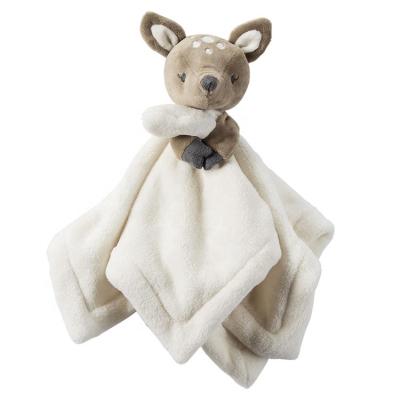 China Factory En71 Soft Organic Deer Cuddly Newborn Baby Comforter Blanket Blanket Animal Toy High Quality Plush Toy for sale