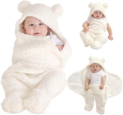 China Breathable Hot Selling Baby Stroller Babies Boy Plush Hooded Extra Soft Newborn Girls Sleeping Bag for sale