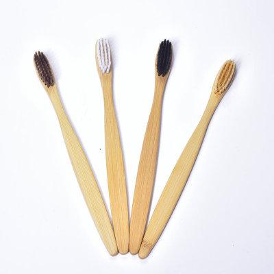 China New Products Rainbow Color Bamboo Soft Medium Bristle Bamboo Fiber Toothbrush With Private Label for sale