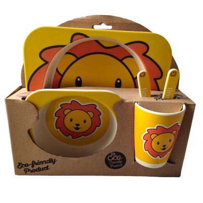 China Amazon hotsale bamboo fiber kids tableware kids dinnerware toddler dish set for sale