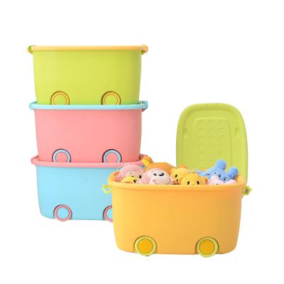 China Sustainable Large Capacity PP Plastic Material Household Storage Box With Lid And Wheel for sale