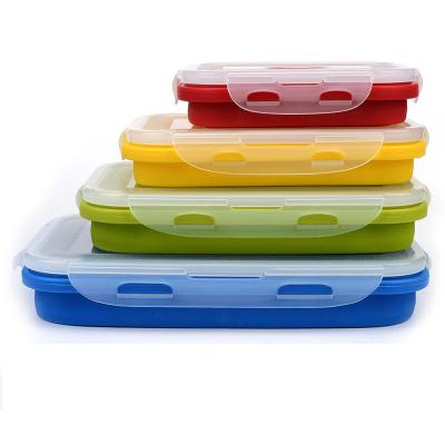 China Different Capacity Collapsible Collapsible Silicone Food Bowl Microwavable, BPA Self Storage Food Containers for sale