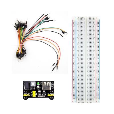 China Solderless Breadboard mb102 3.3v/5v Breadboard Power Supply Module + 830 Point Breadboard + 65PCS Jumper Cable ProtoboardDIY KIT Suitable for A.W.G. 20~29 for sale